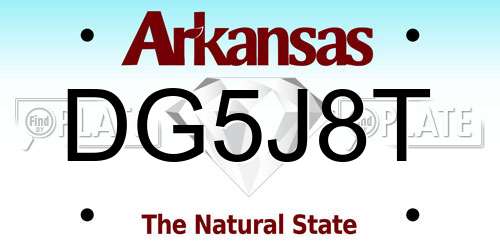 DG5J8T Arkansas License Plate