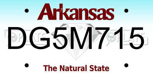 DG5M715 Arkansas License Plate