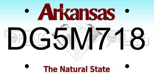 DG5M718 Arkansas License Plate