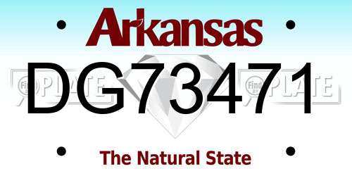 DG73471 Arkansas License Plate