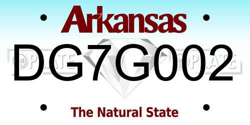 DG7G002 Arkansas License Plate