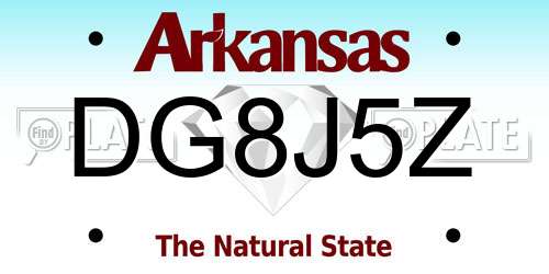 DG8J5Z Arkansas License Plate