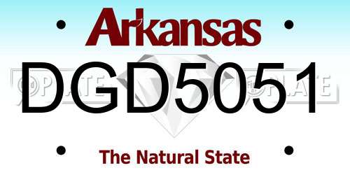 DGD5051 Arkansas License Plate