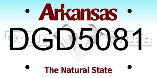 DGD5081 Arkansas License Plate