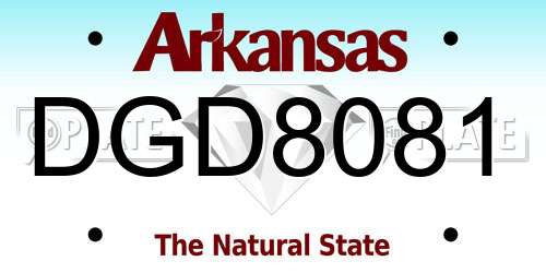 DGD8081 Arkansas License Plate