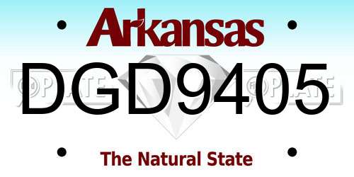 DGD9405 Arkansas License Plate