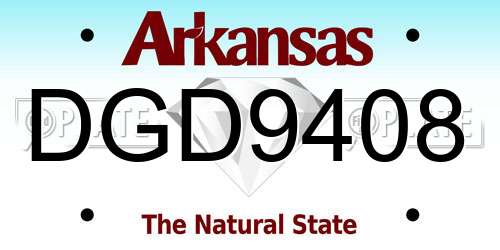DGD9408 Arkansas License Plate
