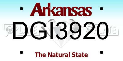 DGI3920 Arkansas License Plate