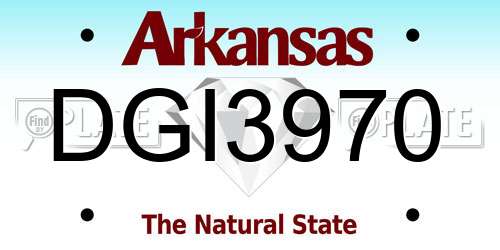 DGI3970 Arkansas License Plate