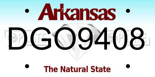 DGO9408 Arkansas License Plate