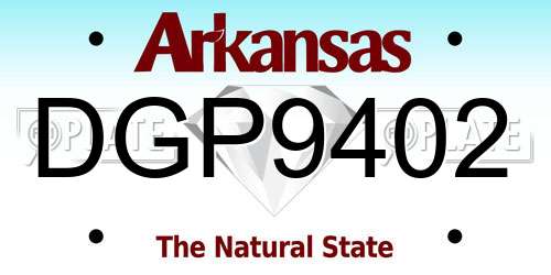 DGP9402 Arkansas License Plate