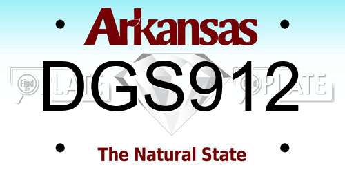 DGS912 Arkansas License Plate