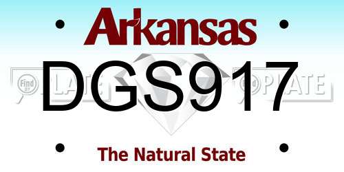 DGS917 Arkansas License Plate