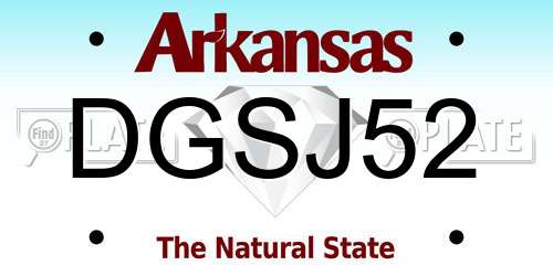 DGSJ52 Arkansas License Plate