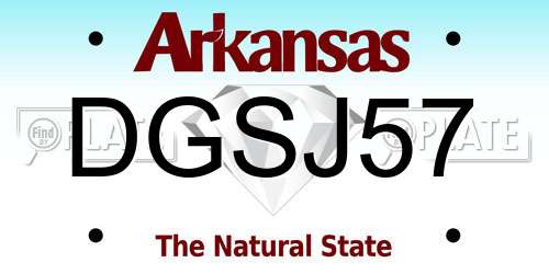 DGSJ57 Arkansas License Plate