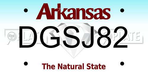 DGSJ82 Arkansas License Plate