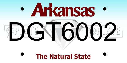 DGT6002 Arkansas License Plate