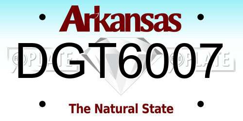 DGT6007 Arkansas License Plate