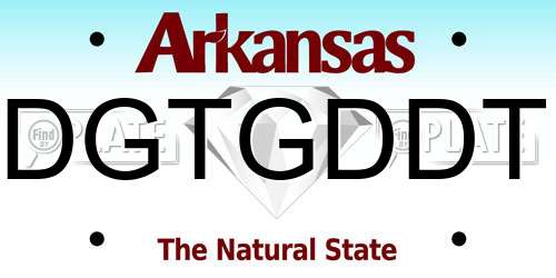 DGTGDDT Arkansas License Plate