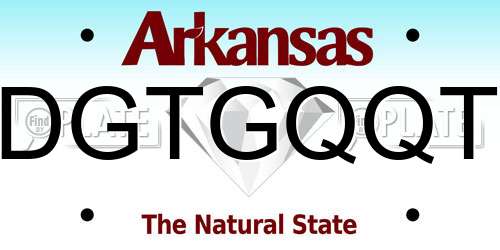 DGTGQQT Arkansas License Plate