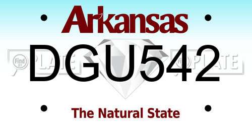 DGU542 Arkansas License Plate