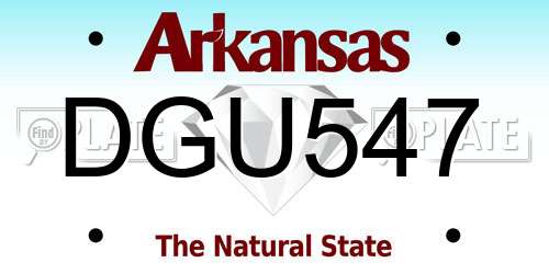 DGU547 Arkansas License Plate