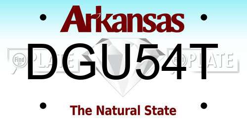 DGU54T Arkansas License Plate