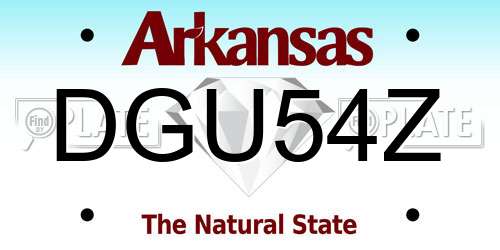 DGU54Z Arkansas License Plate