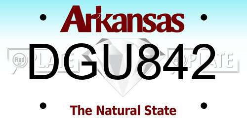 DGU842 Arkansas License Plate