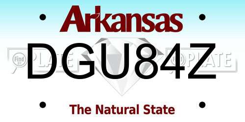 DGU84Z Arkansas License Plate