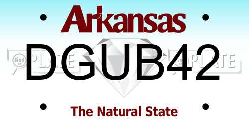 DGUB42 Arkansas License Plate
