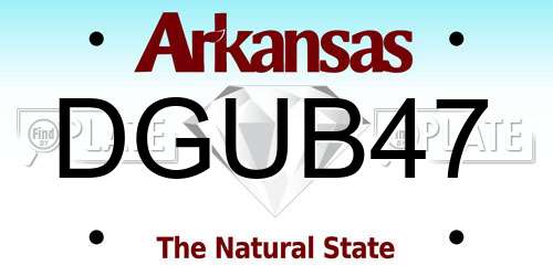 DGUB47 Arkansas License Plate