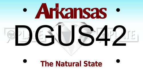 DGUS42 Arkansas License Plate