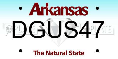 DGUS47 Arkansas License Plate