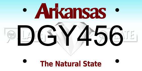 DGY456 Arkansas License Plate
