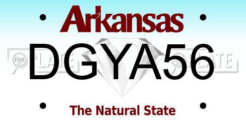 DGYA56 Arkansas License Plate