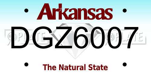 DGZ6007 Arkansas License Plate
