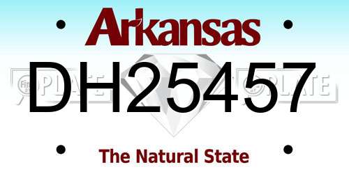 DH25457 Arkansas License Plate