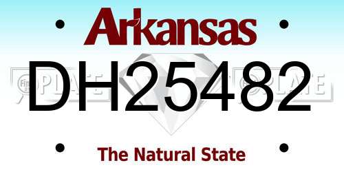 DH25482 Arkansas License Plate