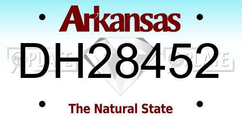 DH28452 Arkansas License Plate