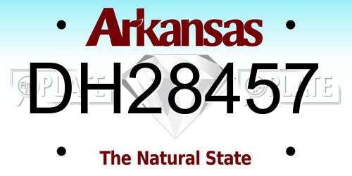 DH28457 Arkansas License Plate
