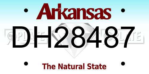 DH28487 Arkansas License Plate