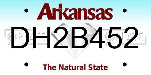 DH2B452 Arkansas License Plate