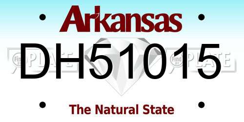 DH51015 Arkansas License Plate