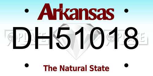 DH51018 Arkansas License Plate