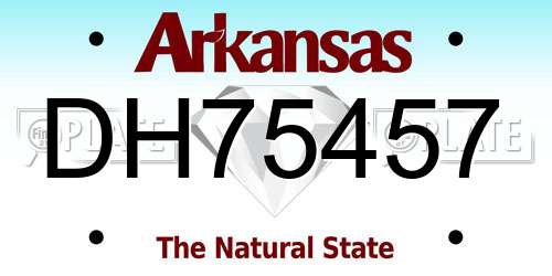 DH75457 Arkansas License Plate