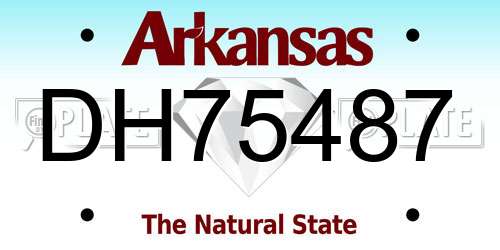 DH75487 Arkansas License Plate