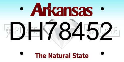 DH78452 Arkansas License Plate