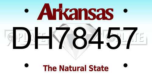 DH78457 Arkansas License Plate