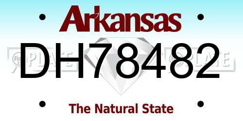 DH78482 Arkansas License Plate